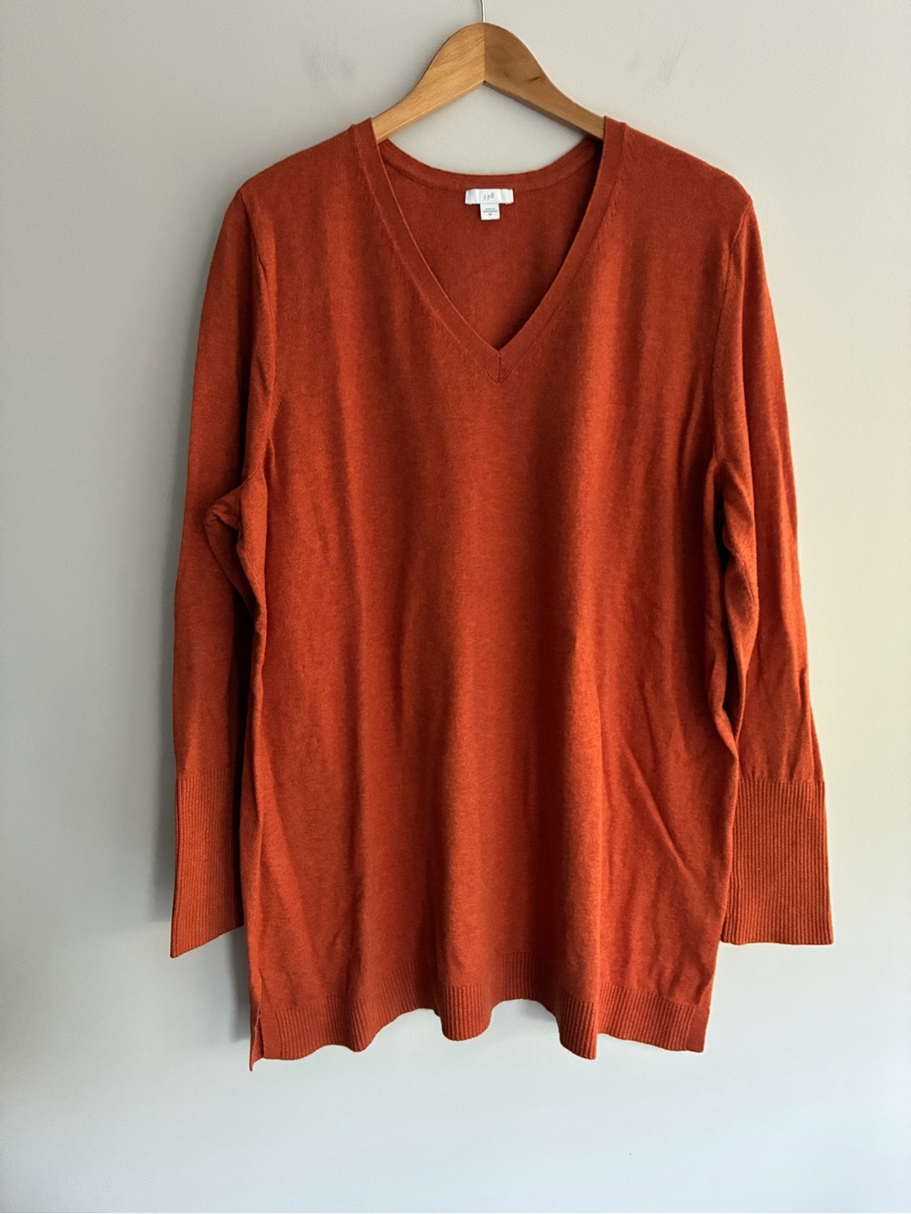 J. Jill V-Neck Long Sleeve Terracotta Tunic Sweater 2X
